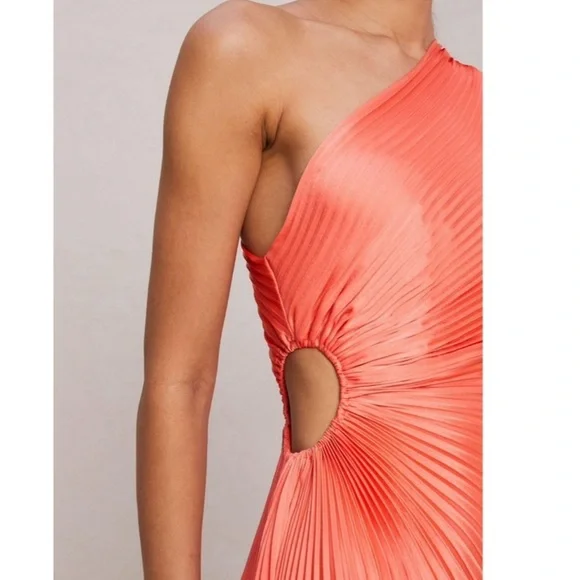 ALC Delphina Satin Dress in Coral.